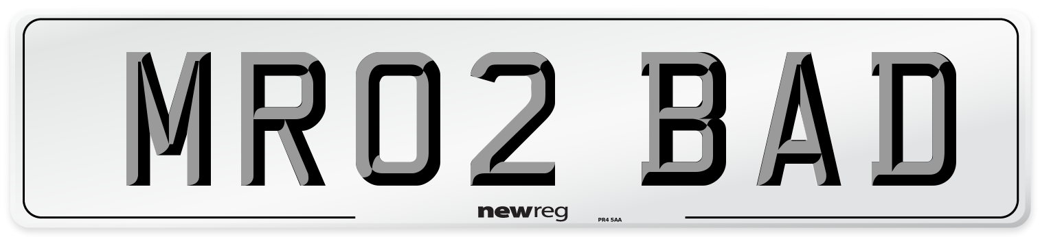 MR02 BAD Number Plate from New Reg